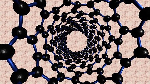 Nanoteknoloji ile üretilen nanomalzeme olan karbon nanotüp modeli